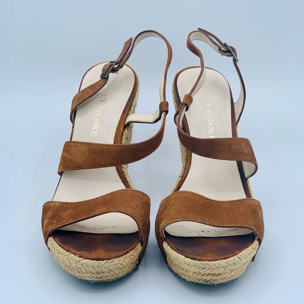 Audrey Brooke suede straps wedge sandal